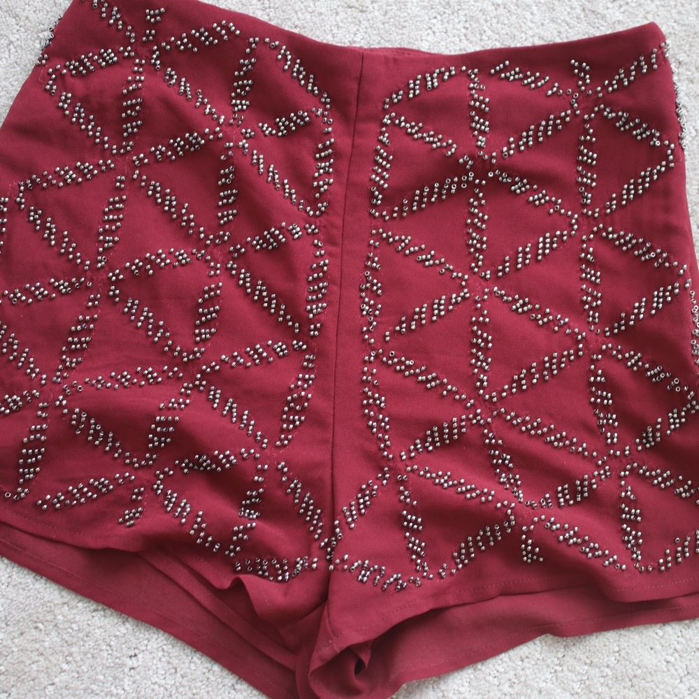 Hollister Red Beaded Shorts XS/0